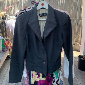 All that Jazz Vintage Gray Crop Blazer